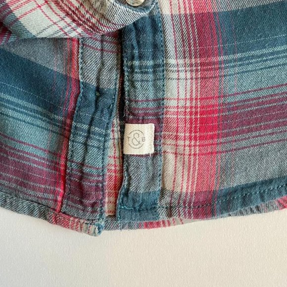 Treasure & Bond (Nordstrom Brand) Girls' Button-Down Bold Plaid Flannel Shirt - Picture 7 of 8